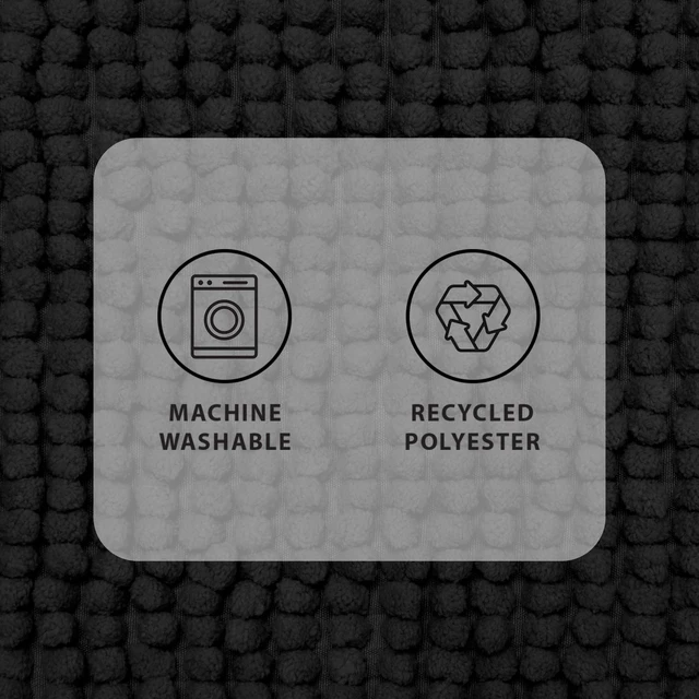 Alt view image 6 of 6 - Mainstays Basic Chenille Noodle Bath Rug, Rich Black, 17 in x 24 in, 1 Piece