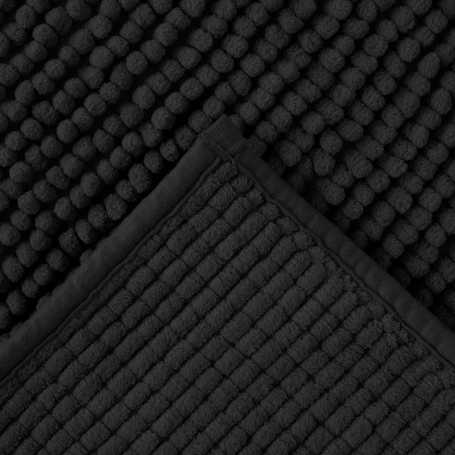 Alt view image 2 of 6 - Mainstays Basic Chenille Noodle Bath Rug, Rich Black, 17 in x 24 in, 1 Piece