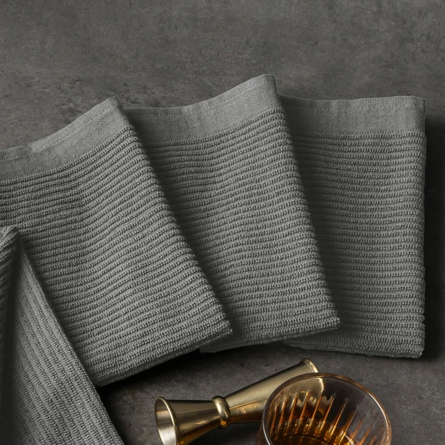 Alt view image 3 of 5 - Thyme & Table Bar Mop Kitchen Towels, Gray, 4-Pack Set