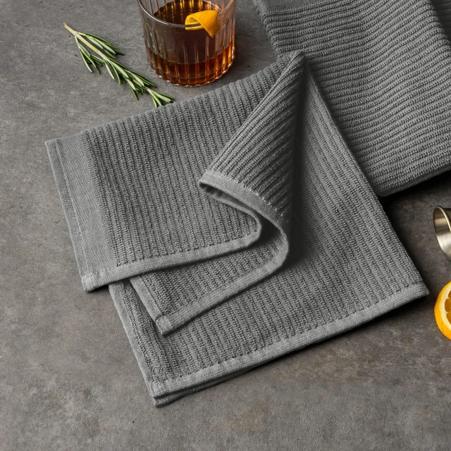 Alt view image 5 of 5 - Thyme & Table Bar Mop Kitchen Towels, Gray, 4-Pack Set