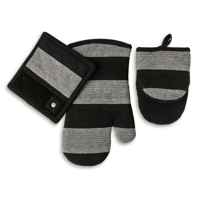 Alt view image 2 of 5 - Thyme & Table Kitchen Set - Oven Mitt, Potholder, Mini Mitt, Bold Stripe