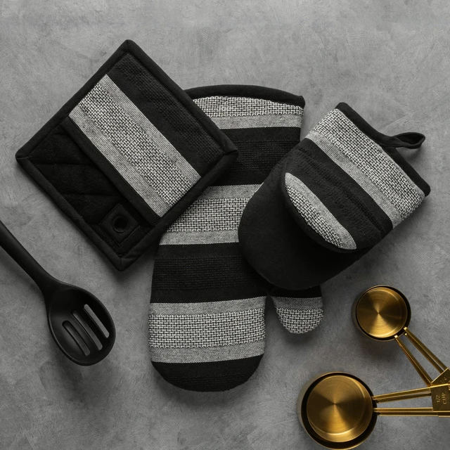 Alt view image 5 of 5 - Thyme & Table Kitchen Set - Oven Mitt, Potholder, Mini Mitt, Bold Stripe