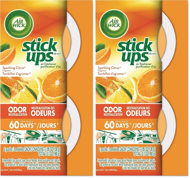 Main image of Air Wick Stick Ups Air Freshener, Sparkling Citrus, 2 Count (Pack of 2)