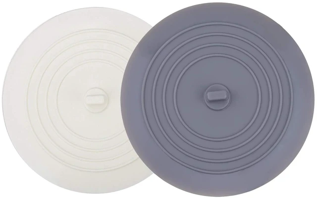 Main image of V-TOP 2 Pack 6 Inch Silicone Tub Stopper Drain Plug Hair Stopper Flat Suction Cover for Kitchen Bathroom Laundry