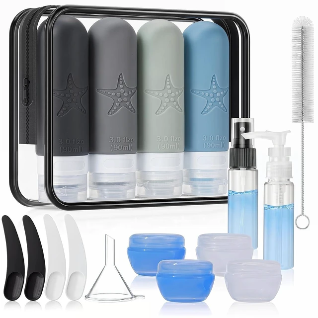 Main image of 18 Pack Travel Bottles 3oz for Toiletries, Leak Proof, TSA Approved