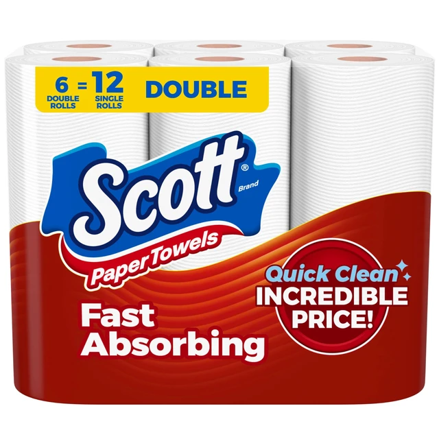 Main image of Scott Paper Towels, Choose-A-Sheet, 6 Double Rolls, 108 Sheets per Roll