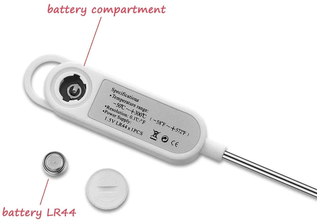 Alt view image 3 of 7 - Digital Instant Read Meat Food Thermometer with Long Probe for Kitchen BBQ Cooking, Candy, Candle, Yogurt, Deep Fry, Roast, Baking