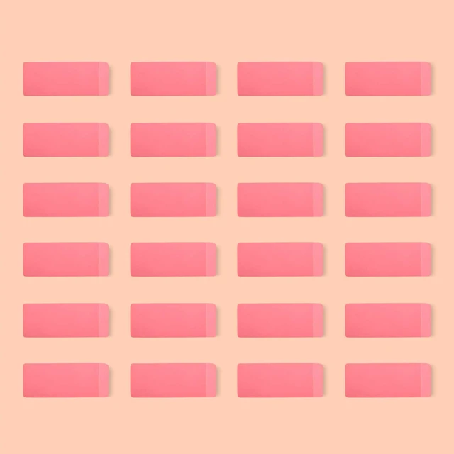 Main image of Amazon Basics Rectangular Erasers, Pink, 24 Count