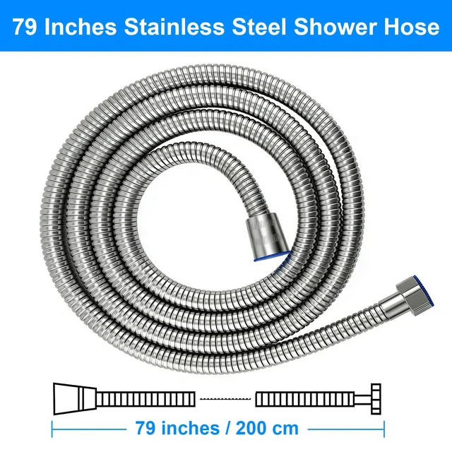Alt view image 6 of 7 - FSDIYU 79-Inch Stainless Steel Shower Hose Extension Replacement