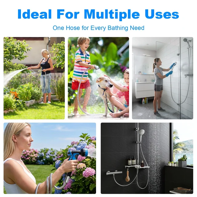Alt view image 3 of 7 - FSDIYU 79-Inch Stainless Steel Shower Hose Extension Replacement