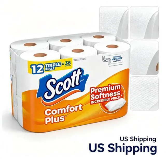 Main image of Premium Soft 1Ply Bathroom Tissue, 12 Triple Rolls for Household Daily Cleaning