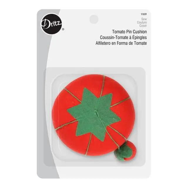 Alt view image 2 of 6 - Red Tomato Pin Cushion, Needle Storage Holder with Emery Strawberry for Sewing Quilting Crafts