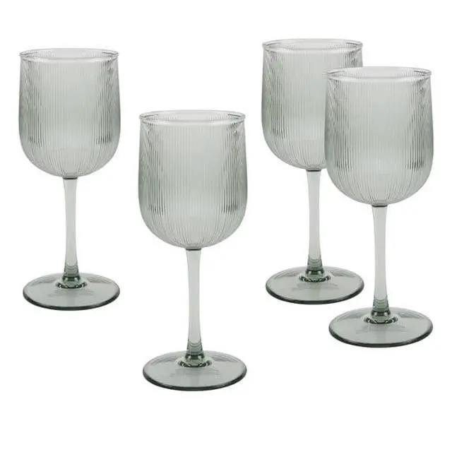 Alt view image 3 of 7 - Ribbed Tritan Wine Glasses 4Pack, Lightweight Durable Drinkware for Indoor & Outdoor Entertaining