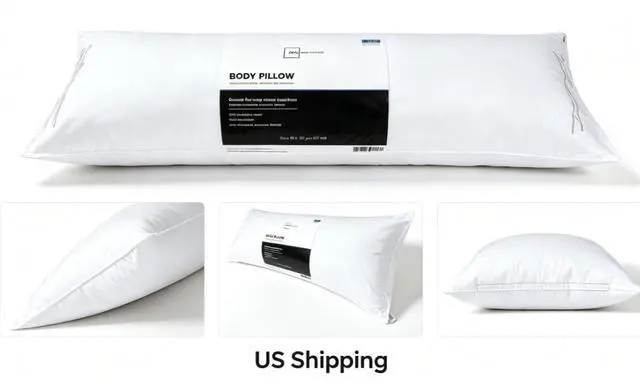 Main image of 20 x 54 Inch Full Body Support Pillow, Hypoallergenic Polyester Fiberfill for Comfortable Rest