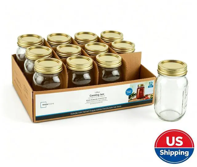 Main image of BPAFree Clear Glass Canning Jars, 16oz Pint Size for Preserving Meal Prep & Pantry Organization