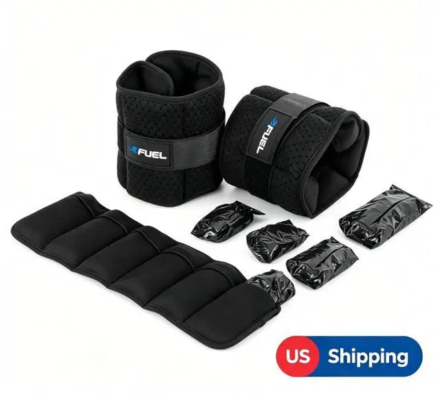 Main image of 2.5lb Adjustable Ankle Weights Pair, Neoprene Removable Weight Packs for Leg Toning Workouts