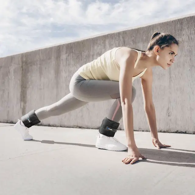 Alt view image 5 of 5 - 2.5lb Adjustable Ankle Weights Pair, Neoprene Removable Weight Packs for Leg Toning Workouts