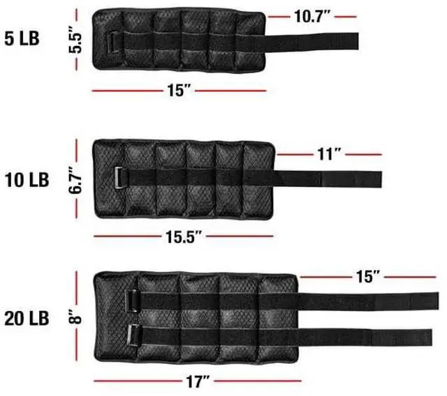Alt view image 4 of 5 - 2.5lb Adjustable Ankle Weights Pair, Neoprene Removable Weight Packs for Leg Toning Workouts