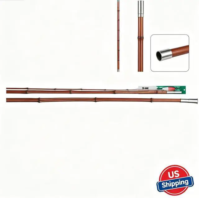 Main image of 10 Ft 2Piece SlipJointed Bamboo Fishing Pole, Complete Kit with Line Hook Float & Sinker