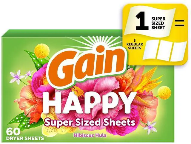 Alt view image 3 of 5 - Happy Scent Laundry Dryer Sheets, Equals 3 Regular Sheets, Softens Fabric Reduces Wrinkles & Static Cling