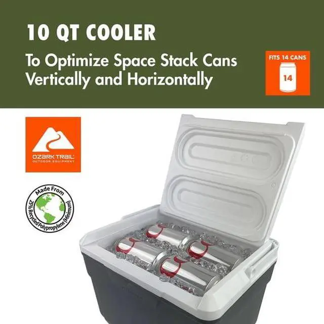 Alt view image 5 of 6 - Rugged Portable Ice Chest with SwingUp Handle, Durable HardShell Construction for Outdoor Adventures