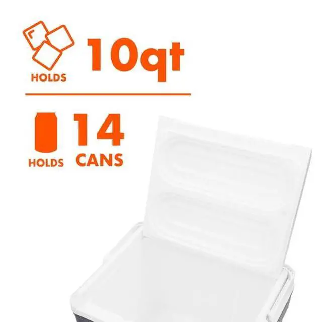 Alt view image 3 of 6 - Rugged Portable Ice Chest with SwingUp Handle, Durable HardShell Construction for Outdoor Adventures