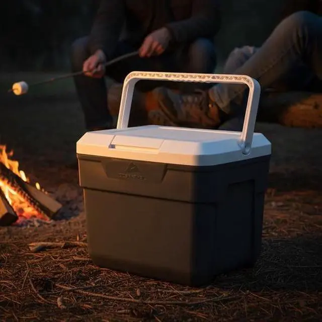 Alt view image 4 of 6 - Rugged Portable Ice Chest with SwingUp Handle, Durable HardShell Construction for Outdoor Adventures