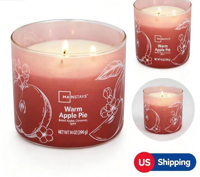 Main image of Ombre Wrap Glass Jar Candle, ParaffinBlend Wax with LeadFree Wicks, Cozy Warm Home Ambiance