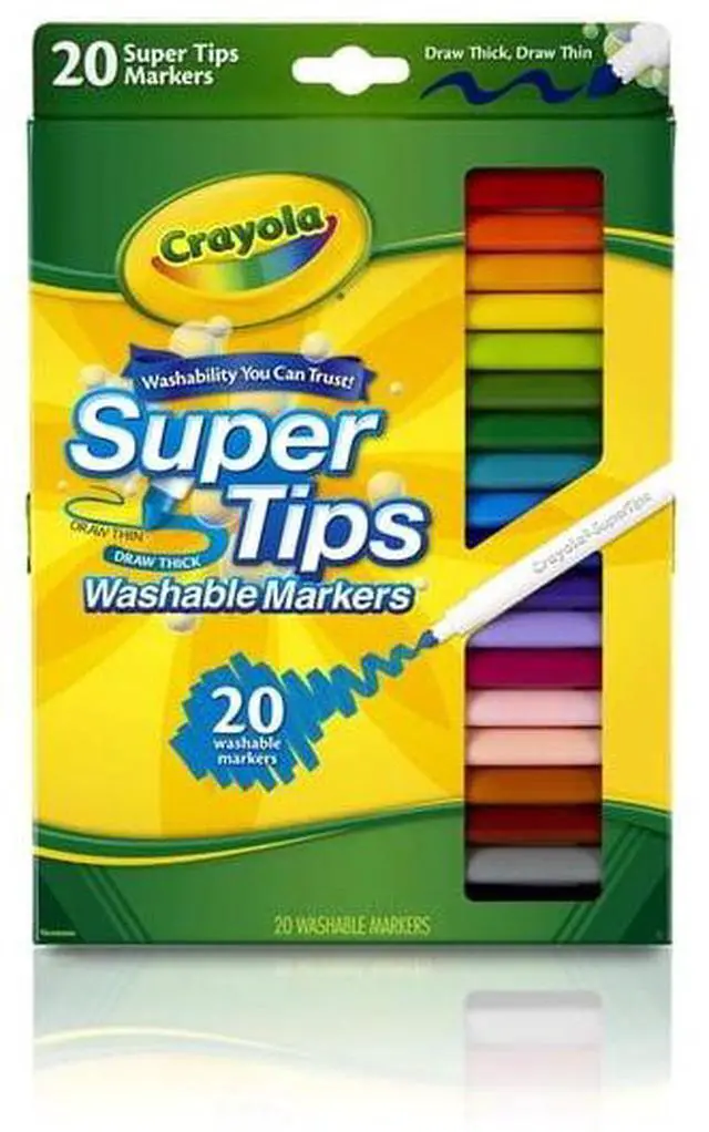 Alt view image 5 of 6 - Super Tips Washable Markers 20Count, Versatile Tip Creates Thick & Thin Lines for Kids & Adult Art Projects
