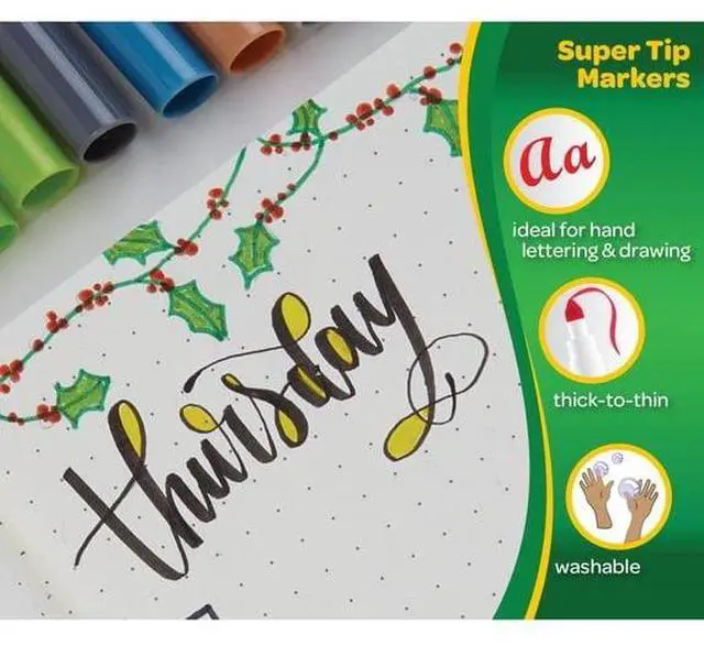 Alt view image 4 of 6 - Super Tips Washable Markers 20Count, Versatile Tip Creates Thick & Thin Lines for Kids & Adult Art Projects