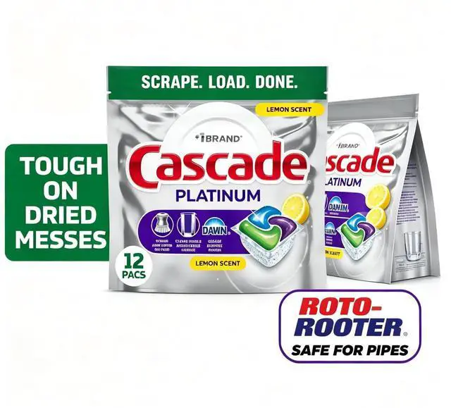Main image of Platinum ActionPacs Dishwasher Detergent Pods, No PreWash Required, Enzymes Break Down DriedOn Burnt Food Messes