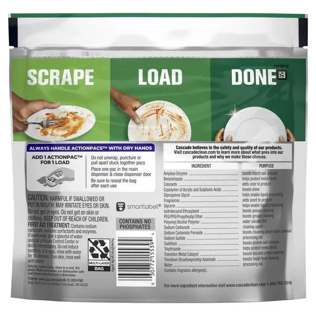 Alt view image 3 of 5 - Platinum ActionPacs Dishwasher Detergent Pods, No PreWash Required, Enzymes Break Down DriedOn Burnt Food Messes