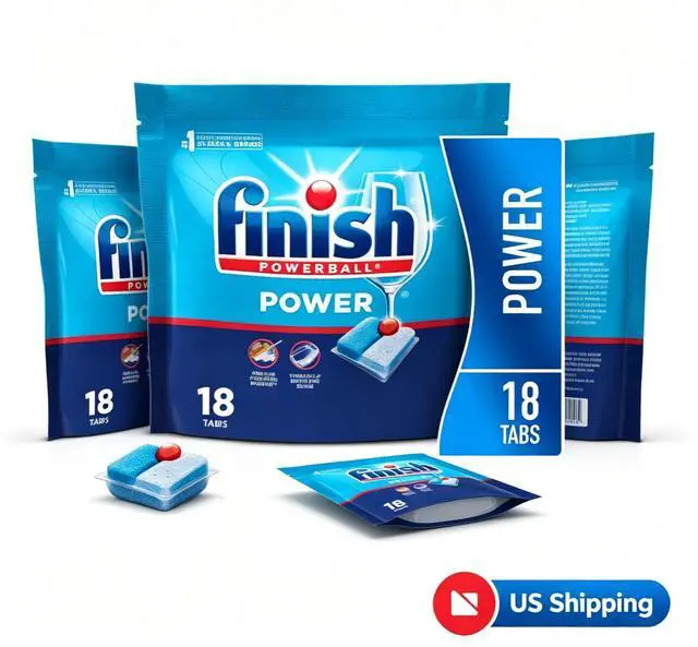 Main image of Power Dishwasher Detergent Pods, No PreRinse Required, Dissolvable Tabs for Greasy Cookware, Plastics & Glassware