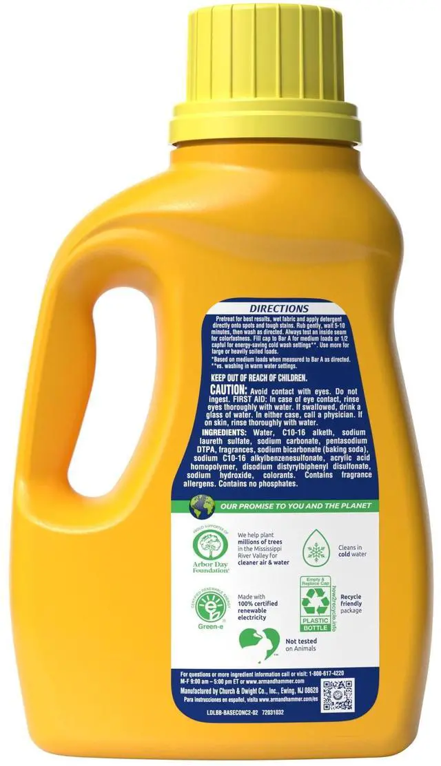 Alt view image 2 of 5 - Concentrated Scented Washing Detergent, Targets Dirt & Odors for Light, Dark and Colored Fabrics Household Laundry
