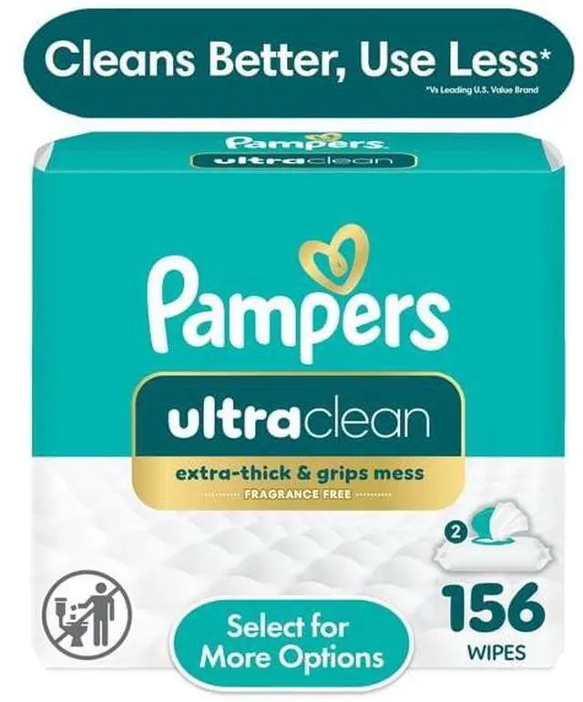 Alt view image 3 of 5 - Hypoallergenic Unscented Baby Wipes 156Count, 5X Stronger 100% PlantBased Fibers, pHBalanced for Delicate Skin