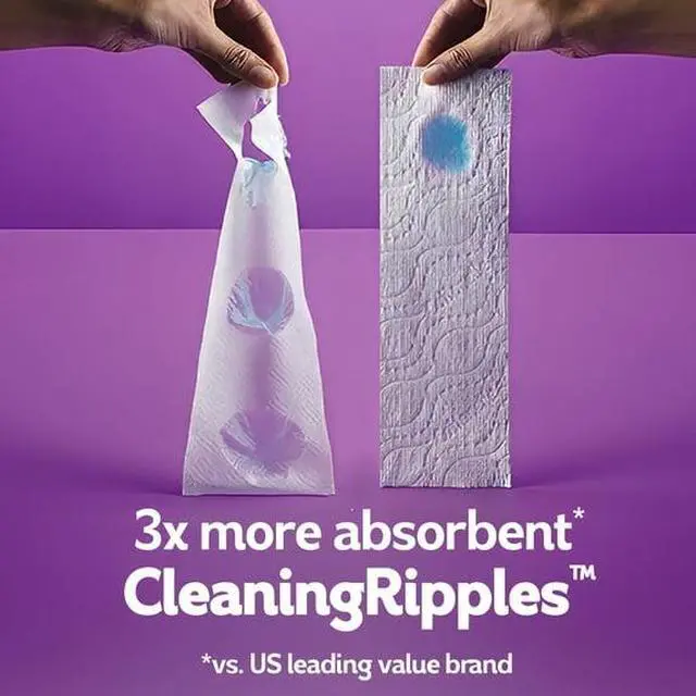Main image of Soft CleaningRipples Bath Tissue, 244 Sheets Per Mega Roll, FastBreaking Tissue for Confident Everyday Bathroom Use