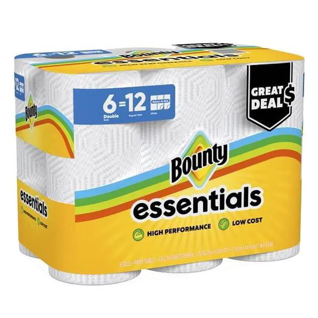 Alt view image 3 of 5 - Essentials SelectASize White Paper Towels, 6 Double Rolls Equals 12 Regular Rolls for Everyday Household Messes