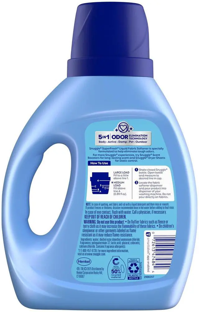 Alt view image 2 of 4 - SuperFresh Spring Burst Liquid Fabric Conditioner 35.7 oz, 5in1 Odor Elimination Softener for Towels, Sheets & Garments