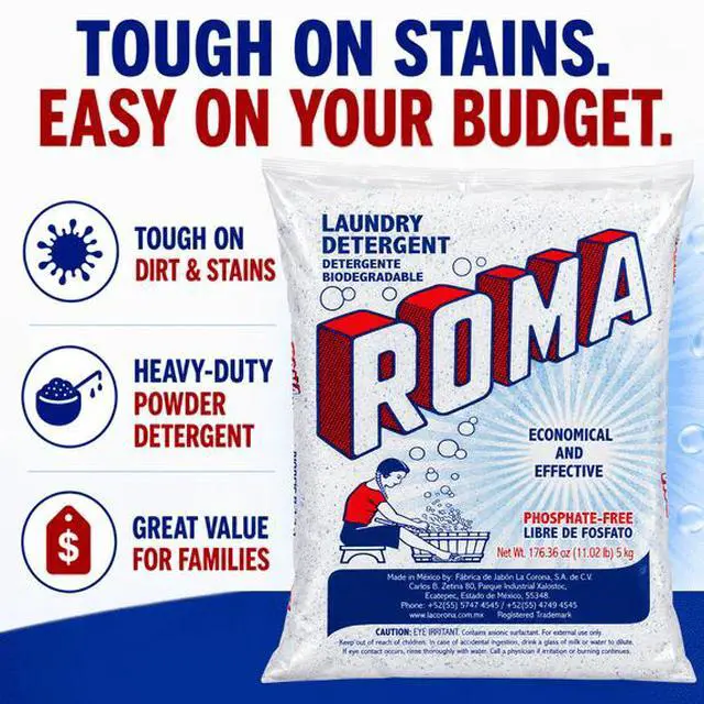 Alt view image 3 of 5 - HeavyDuty Powder Laundry Detergent 11.02 Lb, PhosphateFree Biodegradable Formula, Tough On Stains Gentle On Skin