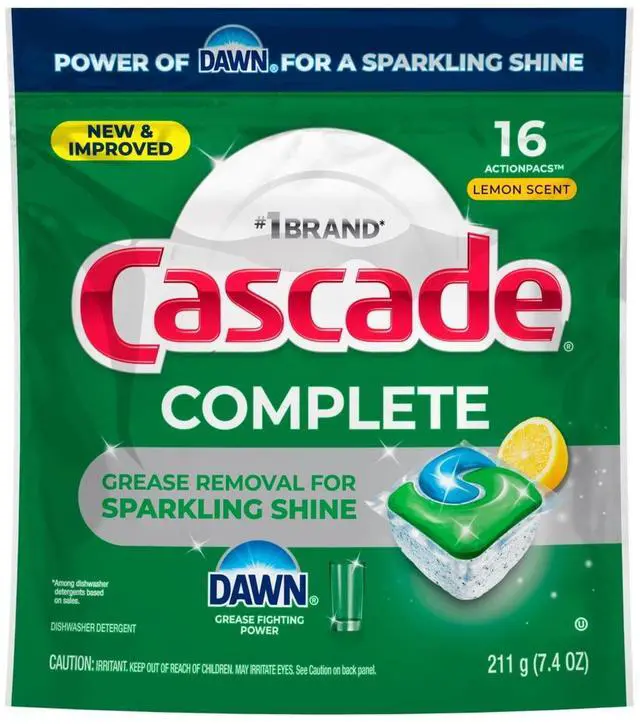 Alt view image 2 of 5 - Complete ActionPacs Dishwasher Pods, PhosphateFree With GreaseFighting Power, PipeSafe Tabs for Hard Water & Old Machines