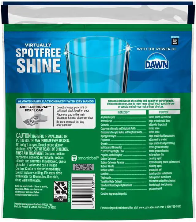 Alt view image 3 of 5 - Complete ActionPacs Dishwasher Pods, PhosphateFree With GreaseFighting Power, PipeSafe Tabs for Hard Water & Old Machines