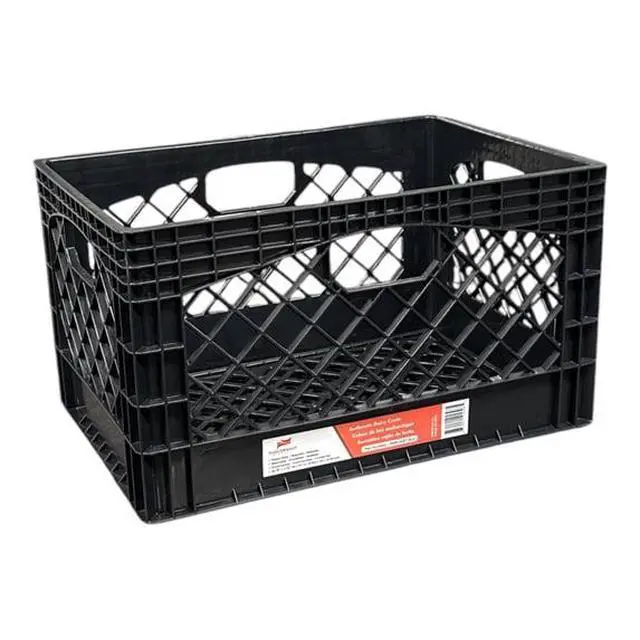 Alt view image 2 of 4 - 24Quart Stackable Plastic Storage Milk Crate, Recycled HDPE, Reinforced Handles, Holds Up To 50 Lbs for Garage & Dorm Organization