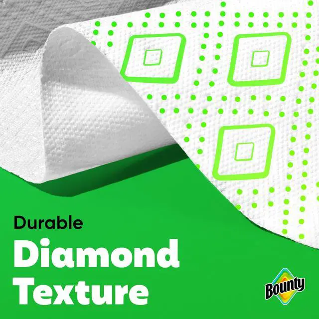Alt view image 2 of 6 - SelectASize White Paper Towels 2 Triple Rolls, 2X More Absorbent, Diamond Texture for Household Spills & HeavyDuty Tasks