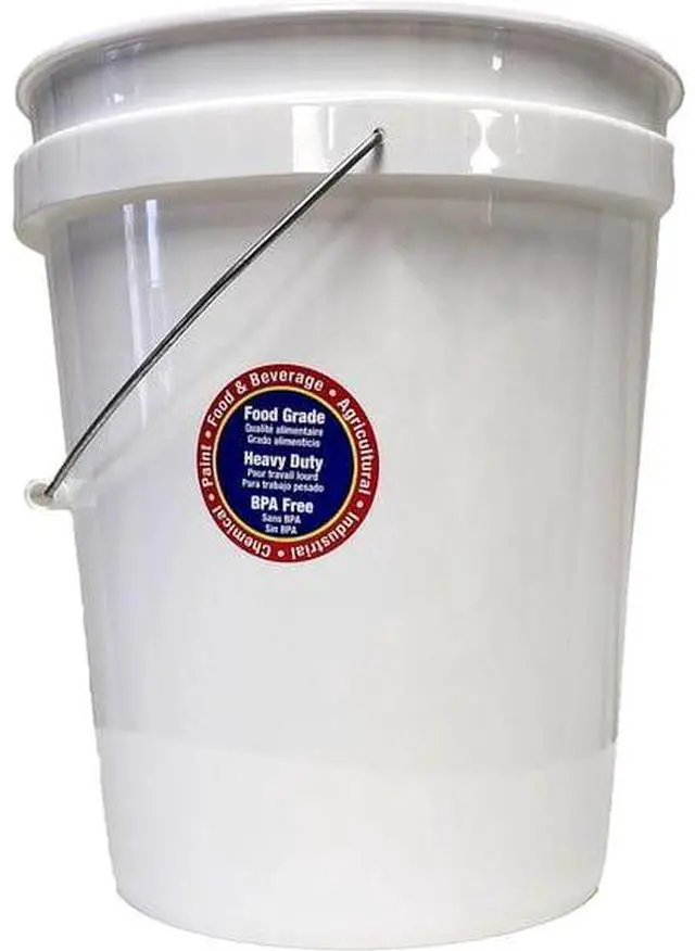 Main image of (2 pack) United Solutions 5 Gallon Round Utility Bucket, Comfort Handle, Plastic, White, PN0149, 1 Each
