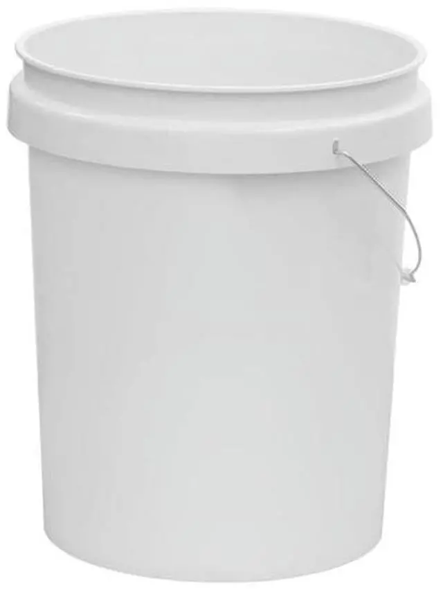 Alt view image 2 of 6 - (2 pack) United Solutions 5 Gallon Round Utility Bucket, Comfort Handle, Plastic, White, PN0149, 1 Each
