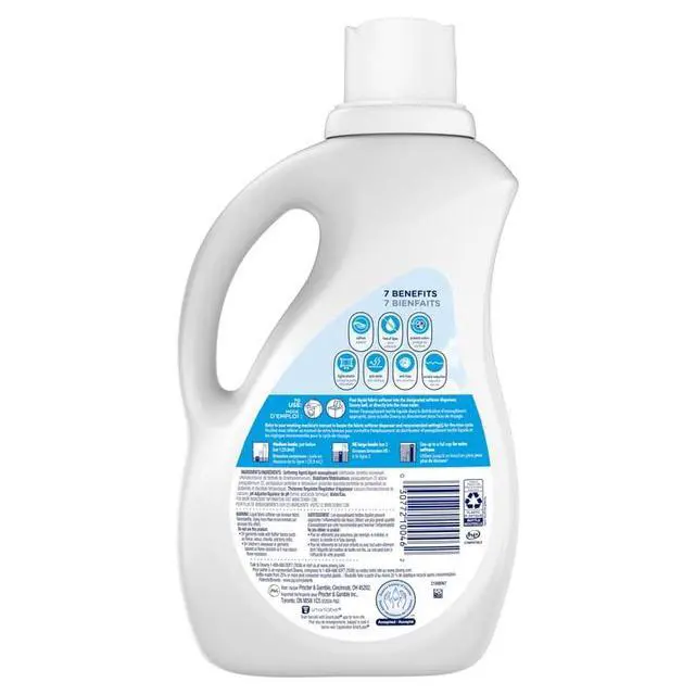 Alt view image 3 of 6 - Free & Gentle Hypoallergenic Liquid Fabric Softener 77 fl oz, DyePerfumeFree for Sensitive Skin, 105 Loads AllMachine Compatible