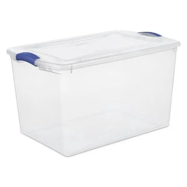 Alt view image 3 of 6 - 66Quart Clear Latching Plastic Storage Bin, BPAFree, Stackable Container for Closet, Dorm and Seasonal Household Organization