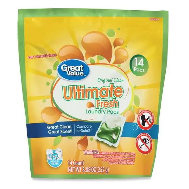 Alt view image 4 of 5 - OriginalClean Scent Laundry Detergent Pods 14Count, MessFree SingleUse Pacs, Safe For HE & Standard Washing Machines