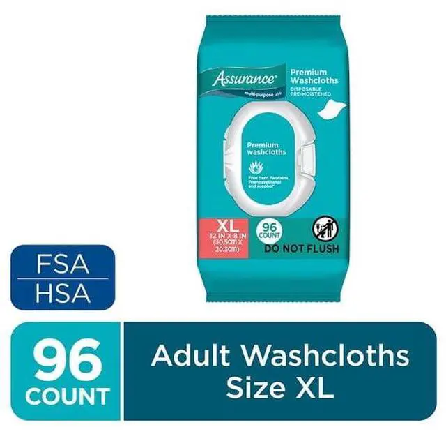 Main image of ClinicallyGentle Body Cleansing Wipes 12×8 In, PressOpen Lid, AlcoholFree Disposable Washcloths for Daily Personal Hygiene