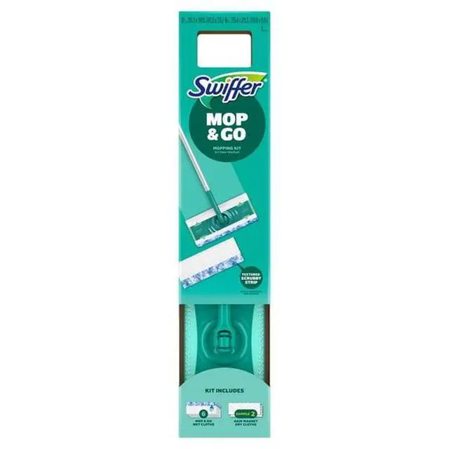 Alt view image 5 of 5 - HardSurface Mop Starter Set, HairMagnet Dry Cloths & Wet Mop Pads, Compact Design for HighTraffic Household Zones